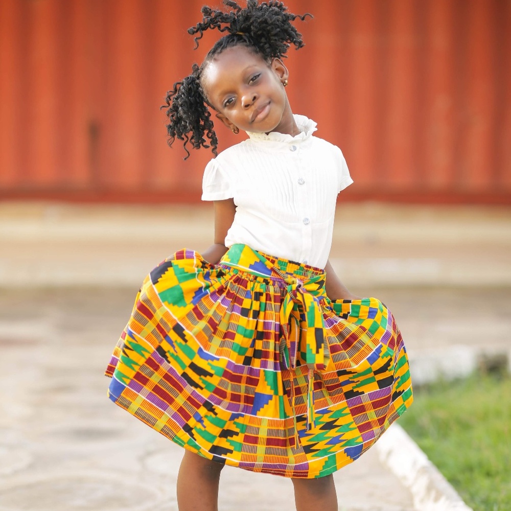 Gorgeous African Girl Kente Skirt - K3